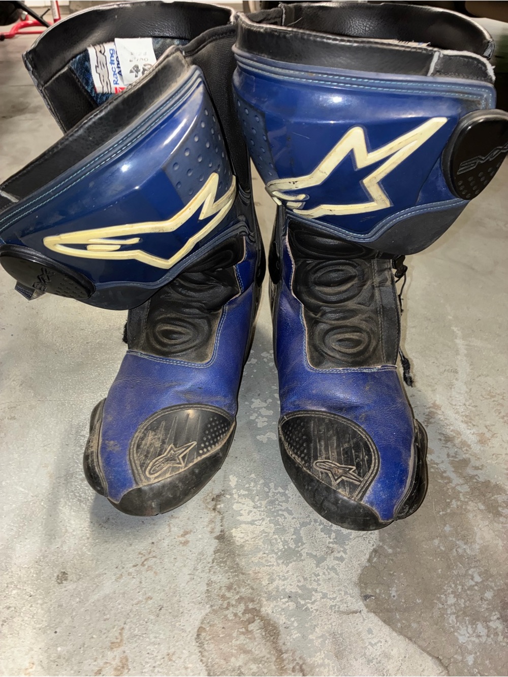 Alpinestars Blue and Black Motorcycle Racing Boots